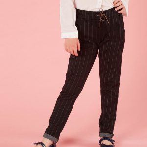 Black striped pants for girl