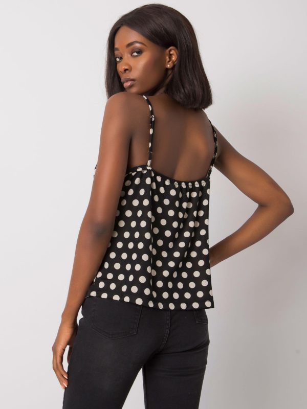 Eima's black polka dot top RUE PARIS