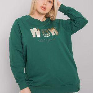 Dark Green Plus Size Long Sleeve Holdenville Blouse