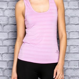 Light Purple Women's Stripe Sports Top