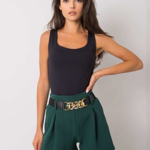 Dark Green Shorts for Women with Strap Kalindi