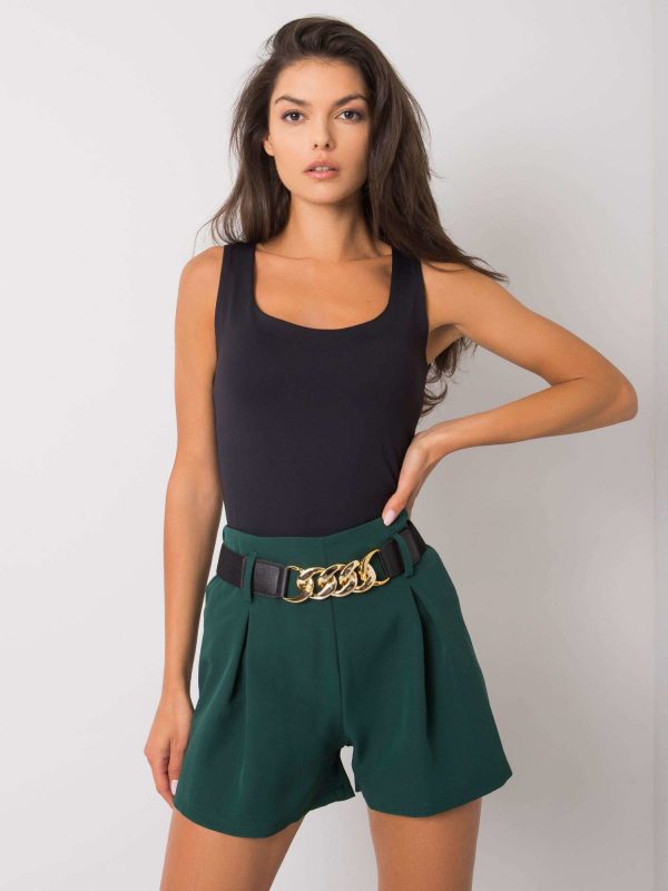 Dark Green Shorts for Women with Strap Kalindi