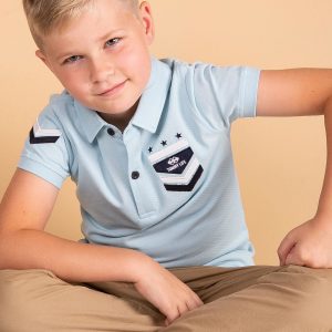 Pale blue polo shirt for boy TOMMY LIFE