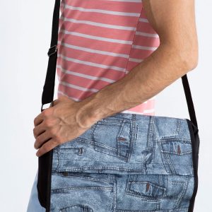 Men's Black Flip Shoulder Bag