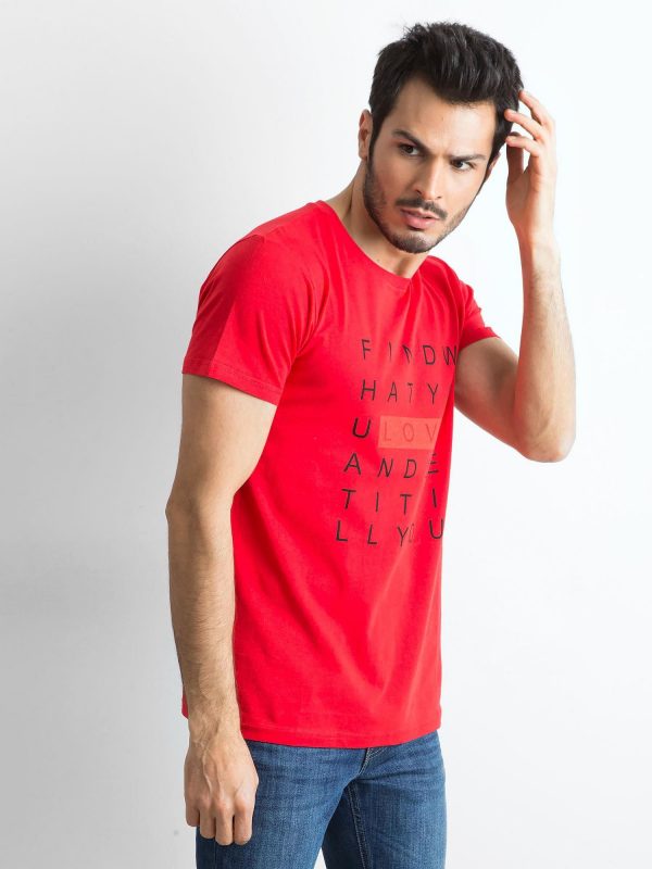 Red Men's Printed T-Shirt
