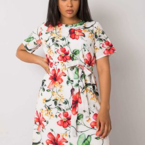 White Plus Size Tifanee Floral Dress