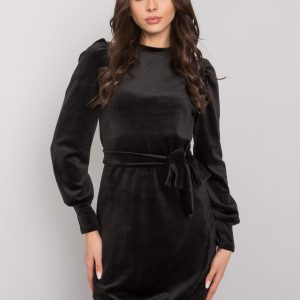 Black velour dress with Amaliee belt