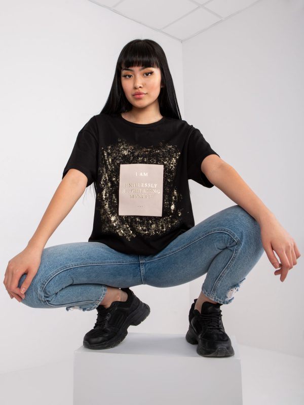 Black oversize t-shirt with print