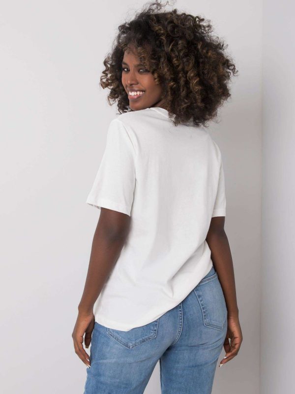 White T-shirt with print by Joelle