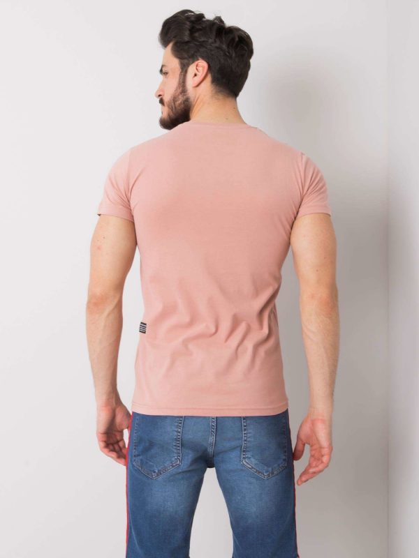 Men's Dirty Pink T-Shirt with Print Preston