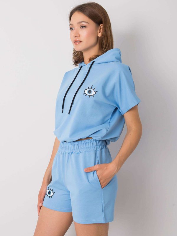 Blue cotton set Kaylie RUE PARIS