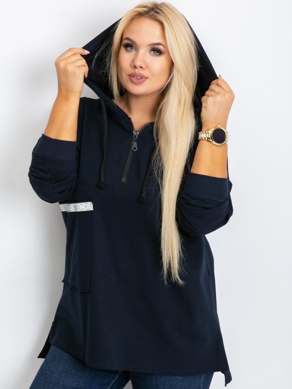 Navy blue plus size Shire sweatshirt