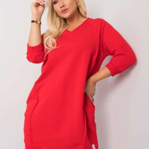 Red Cotton Plus Size Karissa Dress