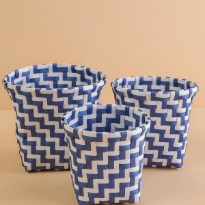 Blue Braided Basket Set