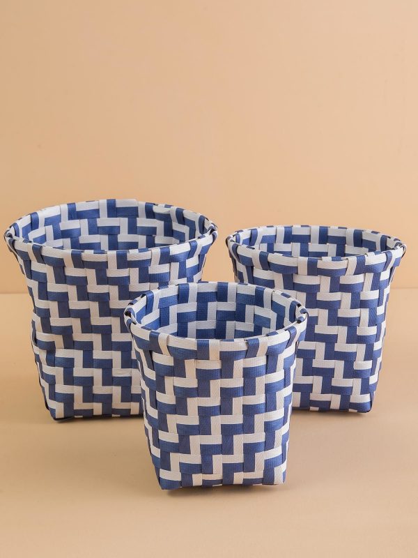 Blue Braided Basket Set