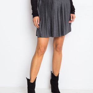 RUE PARIS Dark Grey Spin Skirt