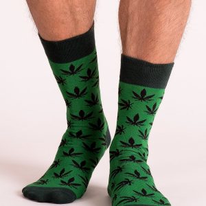 Men's Green Socks with Print