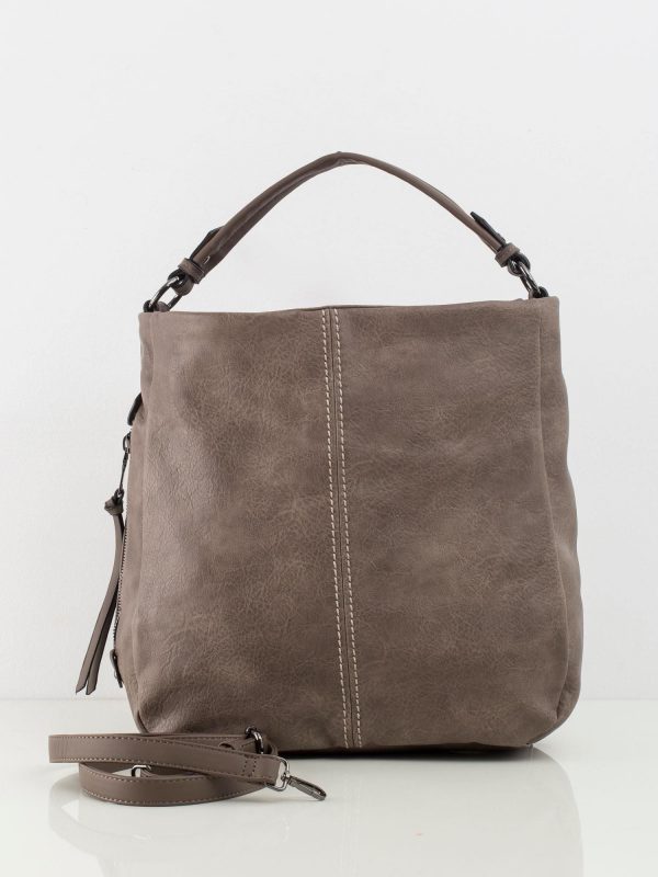 Dark beige eco-leather bag