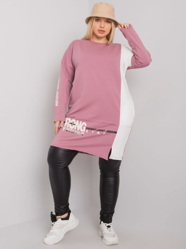 Dirty pink cotton tunic plus size Eleasha