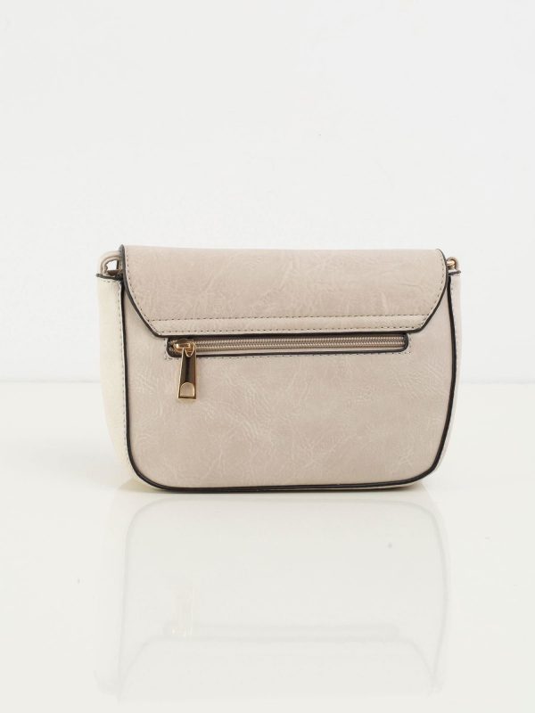 Beige handbag with flap