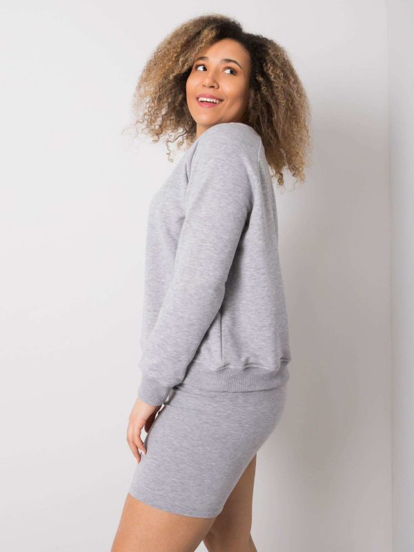 Grey plus size cotton sweatshirt Donna