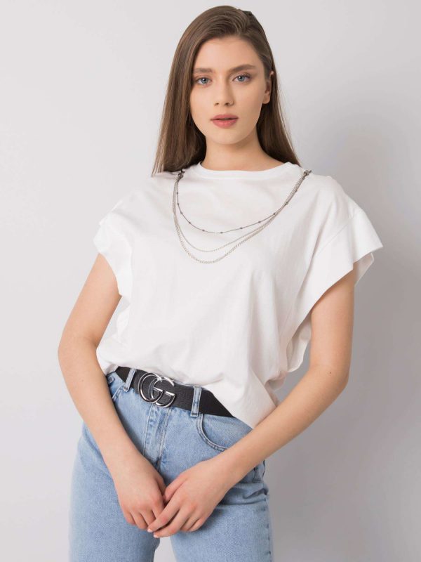 White T-shirt with necklace Arianna RUE PARIS