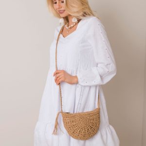 Beige Small Braided Handbag