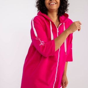 Miley Fuchsia Plus Size Hooded Sweatshirt