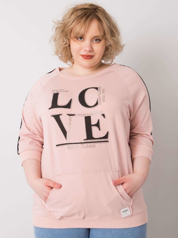 Dirty pink plus size blouse with pocket Meg