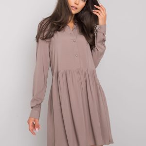 Dark beige mini dress Madeleine FRESH MADE