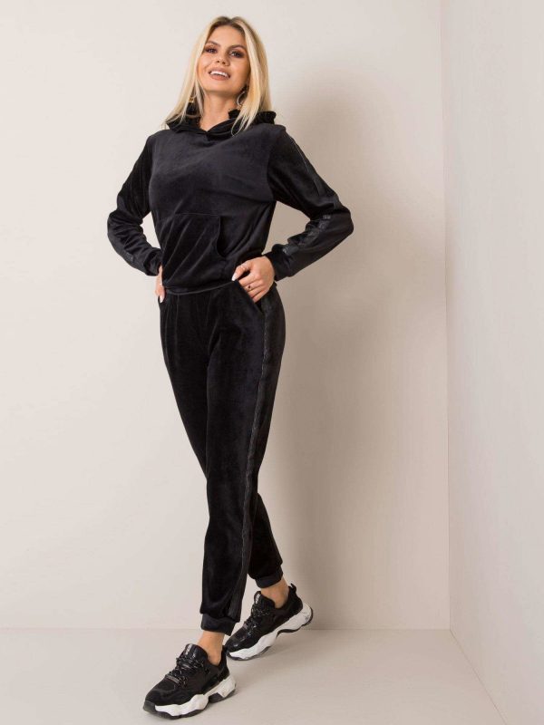 Black velour set Stephanie RUE PARIS