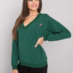 Dark green sweatshirt with applique Marseille RUE PARIS