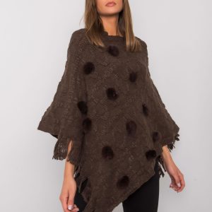 Bronze Poncho with Talisha Pompoms