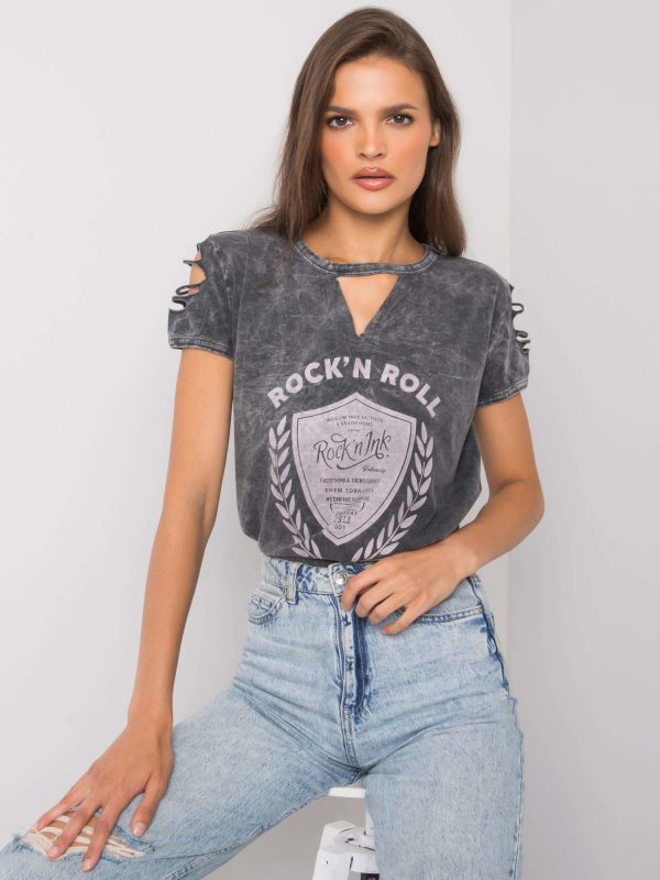 Dark grey t-shirt with print Willow