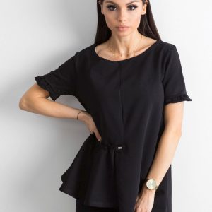 Asymmetrical blouse black