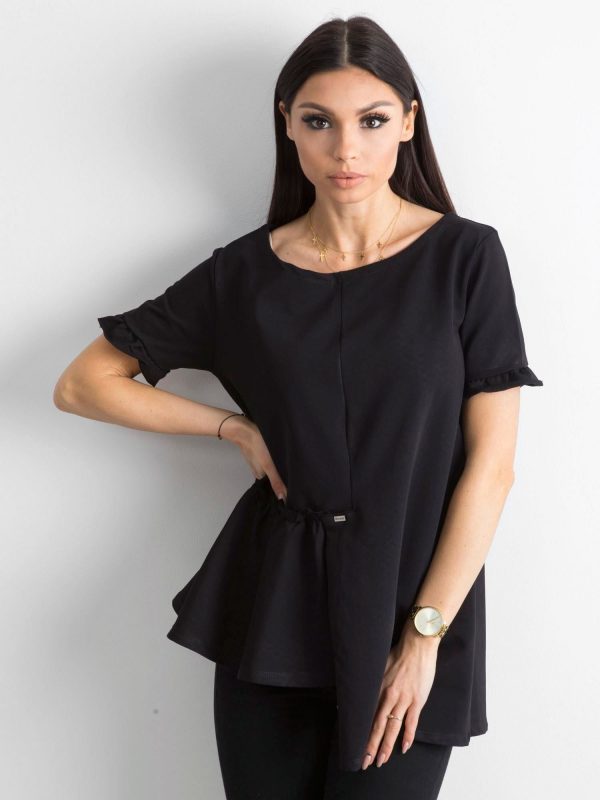 Asymmetrical blouse black