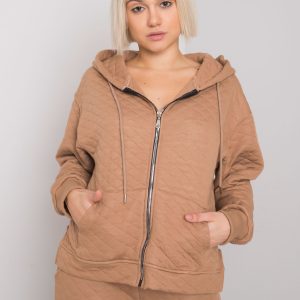 Camel quilted zipper sweatshirt Arezzo