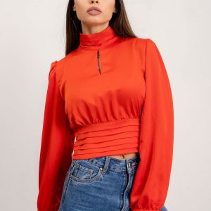 BSL Red Blouse with Binding