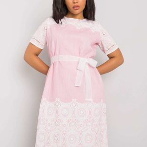 Pink Plus Size Dress with Agostina Binding