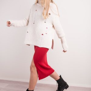 Red skirt with slit BSL