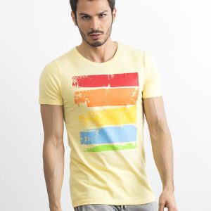 Men's T-shirt with colorful print yellow