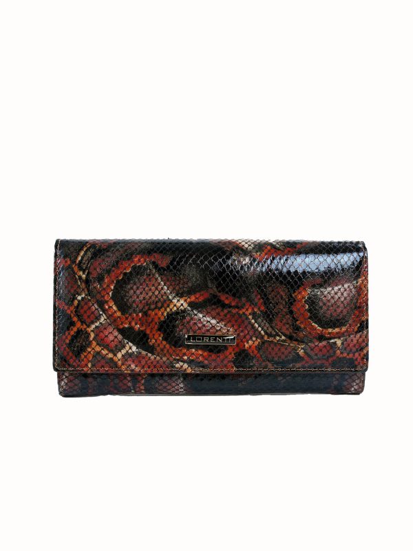 Black and Red Large Genuine Leather Wallet
