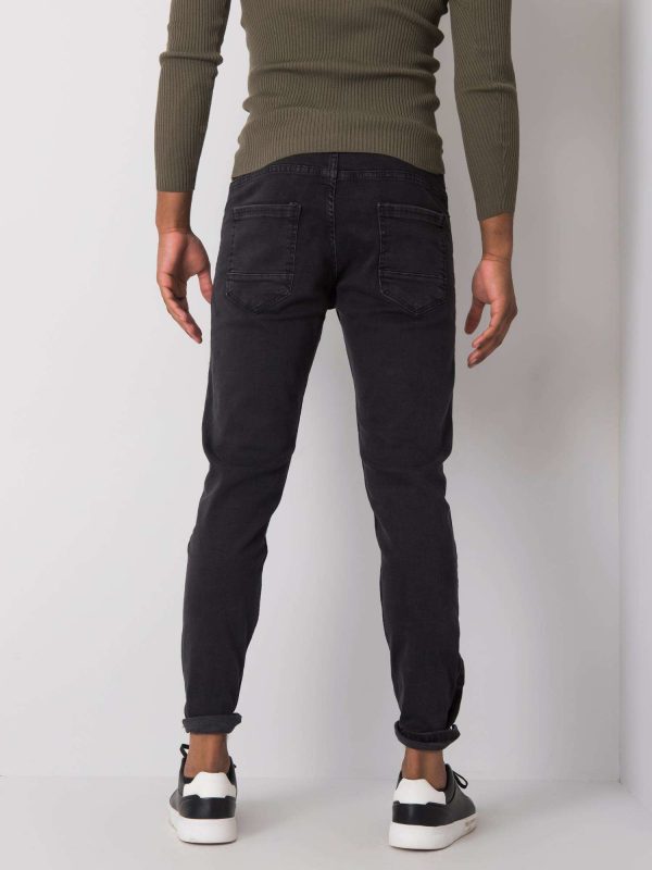 Men's black jeans with Jaiden abrasions