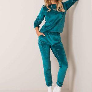 Turquoise velour set Brenda RUE PARIS