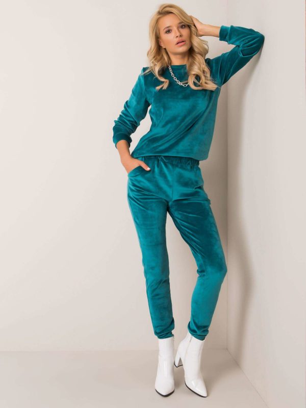 Turquoise velour set Brenda RUE PARIS