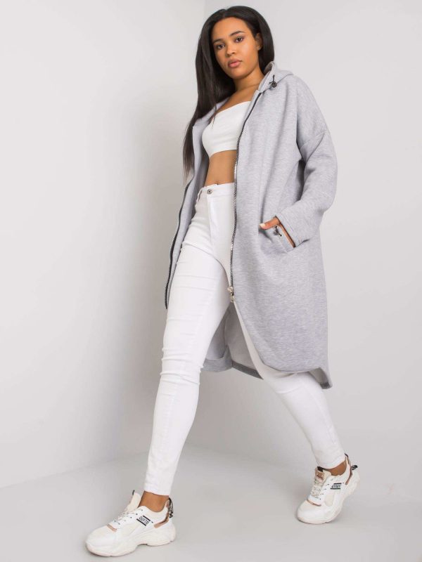 Grey melange plus size hoodie by Nellie