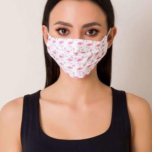 White Flamingo Printed Protective Mask