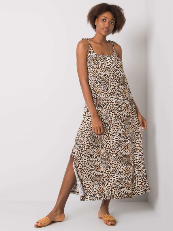 Black and beige dress animal print Mythri