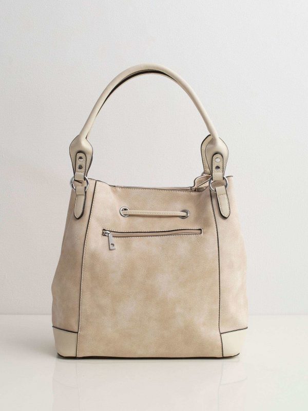 Beige Urban Drawstring Bag