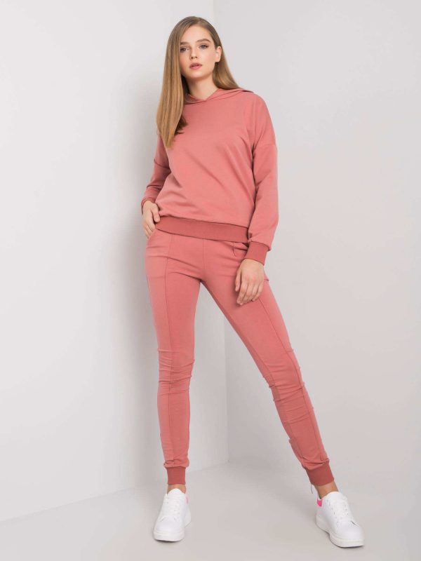 Dirty pink sweatshirt set with sweatshirt and pants Cristine